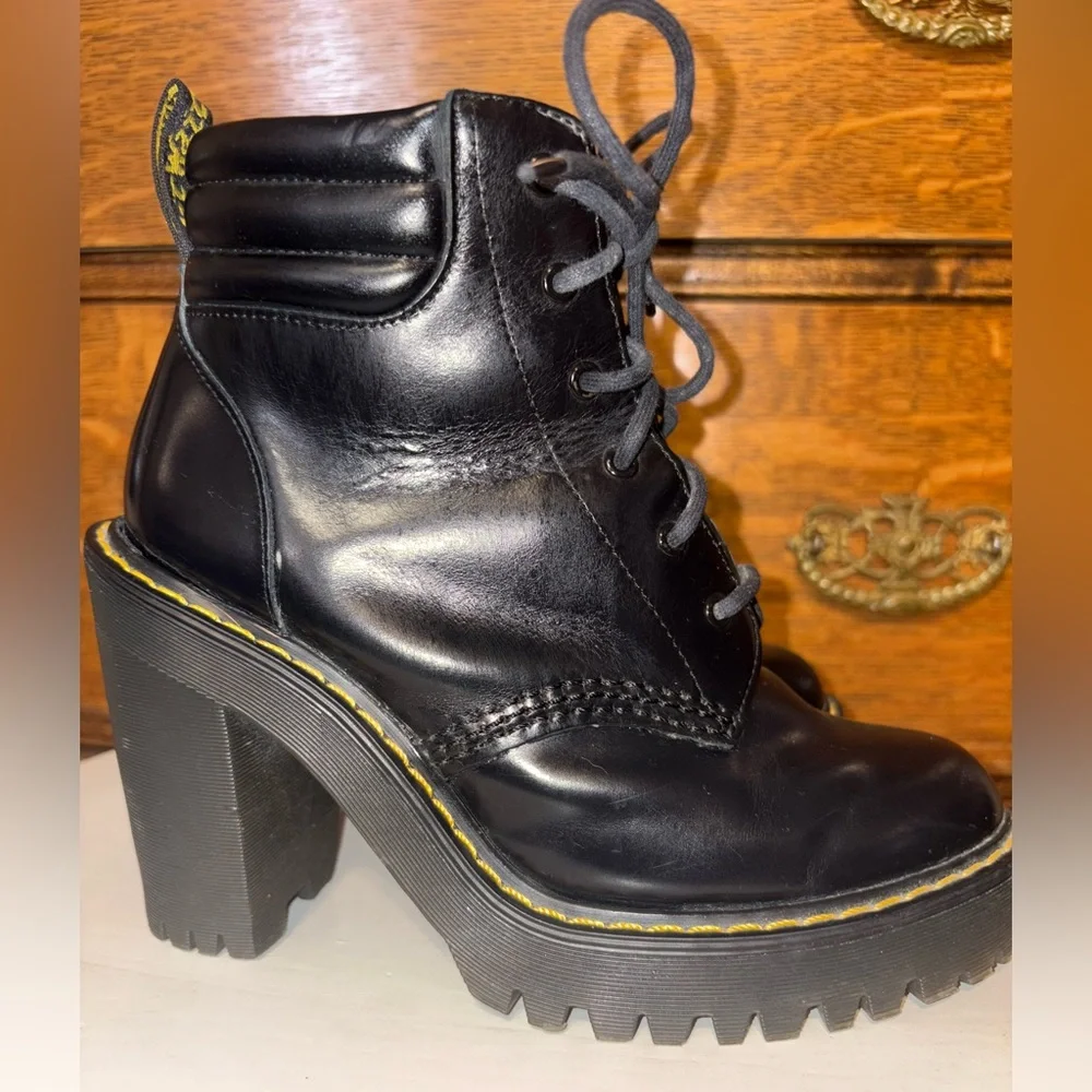 Dr. Martens Persephone Black Leather Platform Heeled Boots | Size 5 - Picture 4 of 16